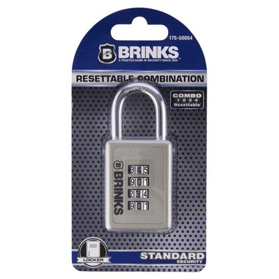 Brinks - Die-Cast Zinc - 4-Dial Combination Padlock