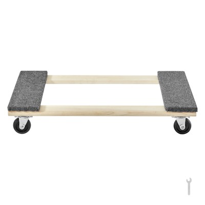 VEVOR Furniture Dolly, 1000 lbs Load Capacity, 18" x 30", 4 x 3" PP Swivel Casters, Heavy Duty Hardwood Furniture Moving Dolly, Mover's Dolly