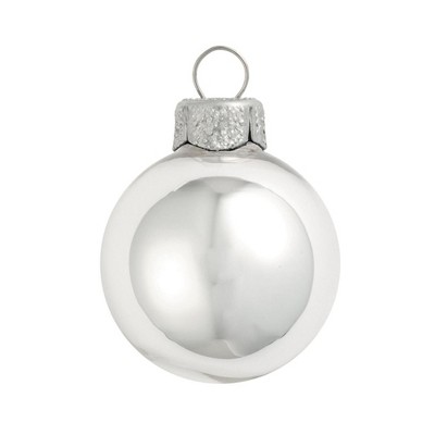 Northlight Mini Shiny Finish Glass Christmas Ball Ornaments - 1.5" (40mm) - Silver - 40ct