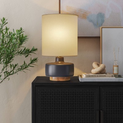 Ceramic Table Lamp with Wood Base - Threshold™