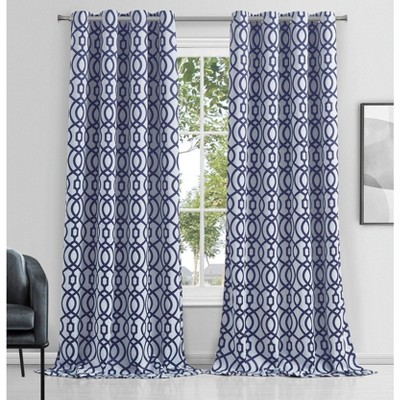 Dainty Home Trellis 100% Blackout Thermal Insulated Grommet Single Curtain Panel