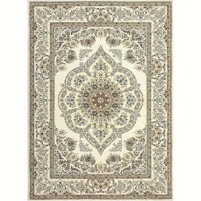 Living Room Rugs, Large Washable Vintage Floral Boho Area Rug Non-Slip Bedroom Rug Soft Low-Pile Oriental Indoor Carpet for Dining Room Office
