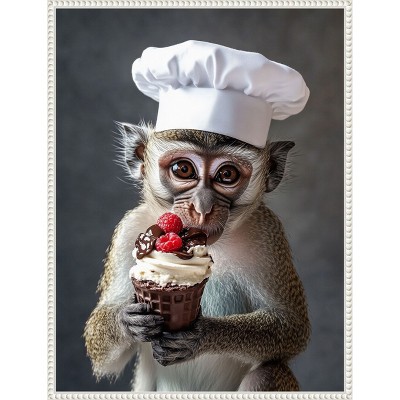 Amanti Art The Vervet Pastry Chef by Mowzu  Framed Canvas Wall Art