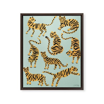 Cat Coquillette Tiger Collection Mint Orange Art Canvas - Society6