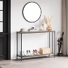 Console Table, Sofa Tables Narrow Entryway Table with Glass Shelf and Metal Frame 33.5” - 2 of 4