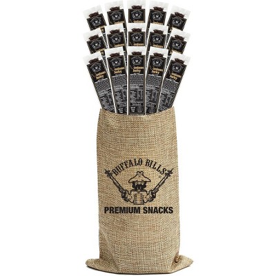 Buffalo Bills 15-Piece Mild Venison Jerky Burlap Gift Wine Bags (15 Mild Venison Jerky Strips)