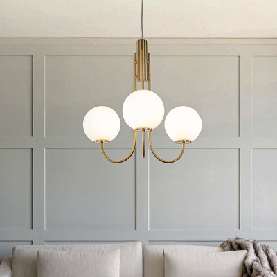 ALOADECOR Modern Glam Glass Globe Bubble Chandelier Sputnik  Hand Blown Glass Pendant Light For Living Room