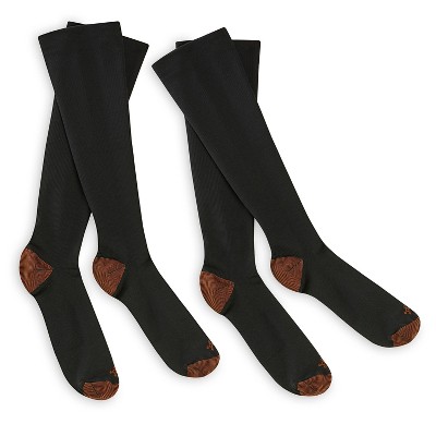 Tommie Copper Compression Knee Support High Sock 2pk