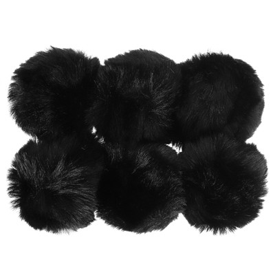 Unique Bargains Fluffy Soft Elastic Faux Fur Pom Poms for Hats Scarves Gloves 6 Pcs