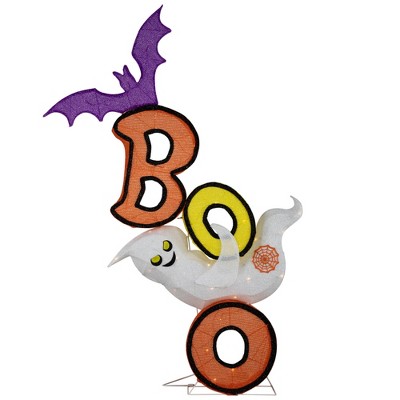 Northlight Lighted Bat and Ghost "BOO" Halloween Decoration - 4.5' - Warm White LED Lights