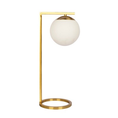 Globe Table Lamp – White Opal Glass, Inline Dimmer Switch