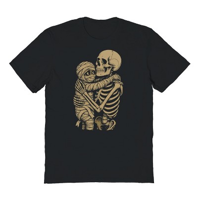 Rerun Island Men Skeleton And Mummy Short Sleeve Graphic Cotton T-Shirt