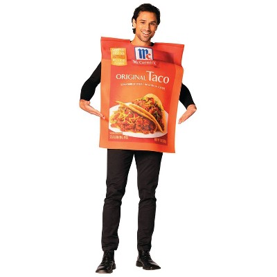 Imposta Costumes Adult McCormick Taco Seasoning Packet Costume Bodysuit Orange One Size