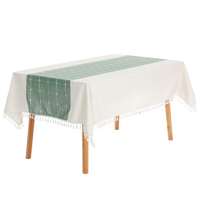 Unique Bargains Rustic Cotton Linen Waterproof Dinner Party Christmas Table Cover 1 Pc