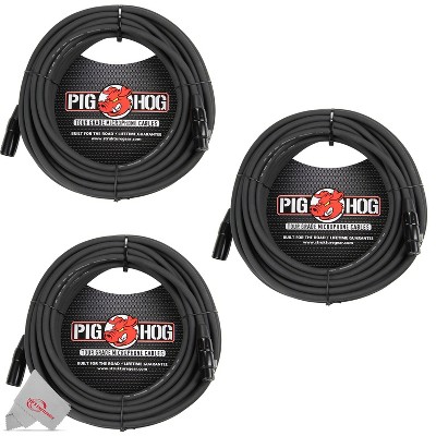 Pig Hog XLR Microphone Cable 50ft Male to Female - 3 Units