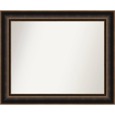 34"x28" Villa Wood Wall Mirror, Oil Rubbed Bronze - Amanti Art: Modern Rectangle, Wood Frame