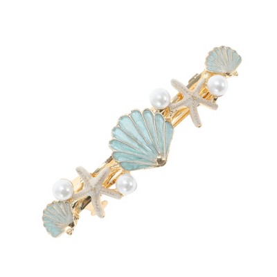 Unique Bargains Shell Starfish French Barrette Hair Clips 1 Pc