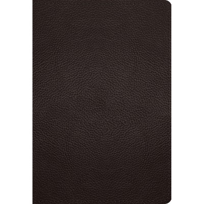 ESV Large Print Compact Bible, Red Letter (Buffalo Leather, Deep Brown) - by  Esv Bibles (Leather Bound)