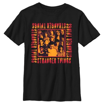 Boy's Stranger Things Orange Group Shot Boxed Up T-Shirt