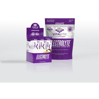 Vitalyte Electrolyte Powder Drink Mix Bundle, 1 Standup Pouch + 25 Count Packet, Grape Flavor