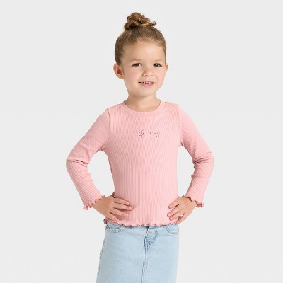 Toddler Girls' Long Sleeve Ribbed T-Shirt - Cat & Jack™