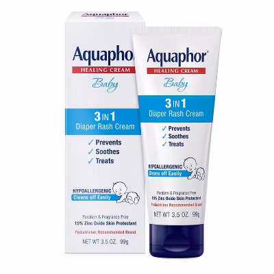 Aquaphor Baby 3-in-1 Diaper Rash Relief Cream - 3.5oz
