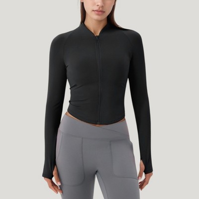 Anna-Kaci Active Women's Long Sleeve Zip Front Activewear Jacket with Streamlined Fit and Lightweight Performance Fabric