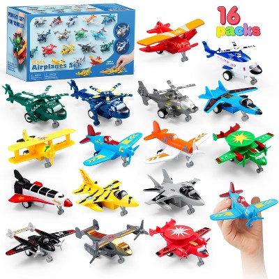 Joyfy 16Pcs Pull Back Airplane Toys,Friction Powered Plane Toys Party Favors for Kids Ages 3+, Birthday Christmas Gifts for Toddlers Ages 3 4 5 6 7 8
