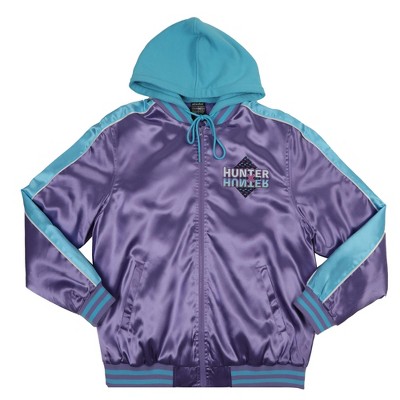 Hunter X Hunter Gon & Killua Long Sleeve Purple Hooded Satin Jacket