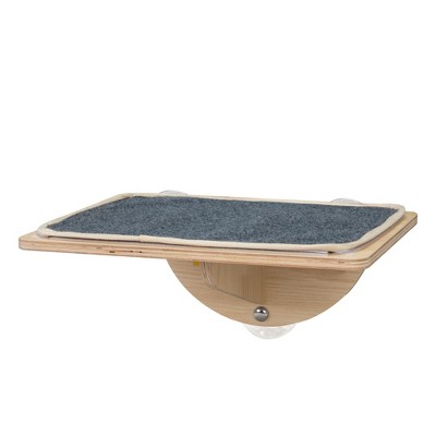 Sevobal Pet Tower, Cat Sill Window Perch with Cushion Bed Cover and Suction Cup, Sturdy Cat Hammock for Windowsill Bedside, Brown, 15.75"*7.48"*11.81"