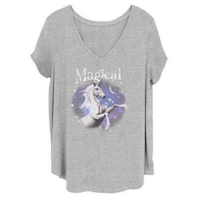 Juniors Womens Lost Gods Magical Unicorn T-Shirt