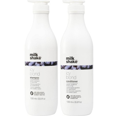 milk_shake ICY BLOND Specific Shampoo for Blond Hair (33 oz) + Conditioner for Blonde Hair (33 oz) XXL Milkshake Duo Liter Set Milk Shake
