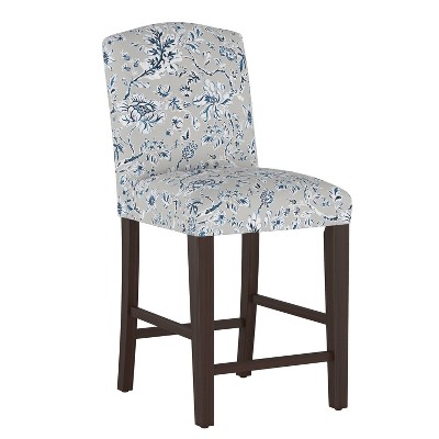 Skyline Furniture Alex Camel Back Counter Height Barstool with Botanical Print