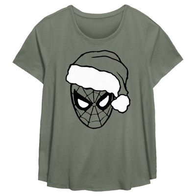 Women's Marvel Christmas Spiderman Outline T-Shirt