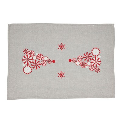 Saro Lifestyle Holiday Placemats With Peppermint Christmas Tree Design (Set of 4)