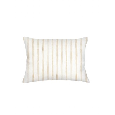 Riviera Beige Striped Linen Pillow 14x20