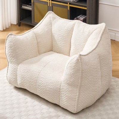Sapphtopaz Chenille Bean Bag Chair Lazy Sofa Chair Bean Bag Chairs for Adults, Highly Resilient Foam Accent Chair for Living Room, Bedroom