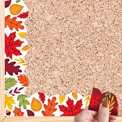Big Dot of Happiness Fall Leaves - Scalloped Classroom Decor - Bulletin Board Borders - 51 Feet