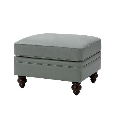 Benito 26.5" Wide Contemporary Genuine Leather Ottoman for Living Room | ARTFUL LIVING DESIGN