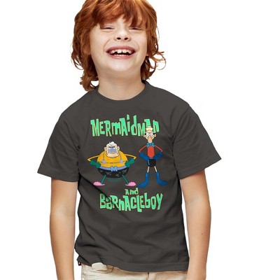 Boys' Short Sleeve Spongebob Mermaid Man And Barnacle Boy T-Shirt