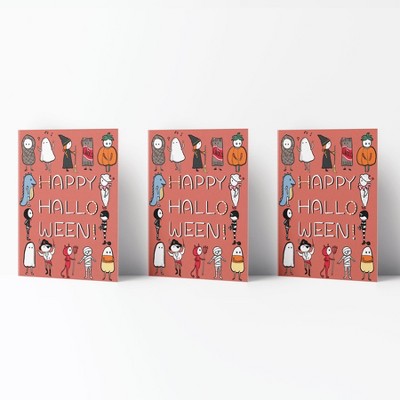 Fall/Halloween Greeting Card Pack Sets (3 ct) Halloween Parade by Ramus & Co