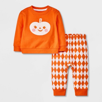 Baby Halloween Pumpkin Top & Pants Set - Cat & Jack™ Orange