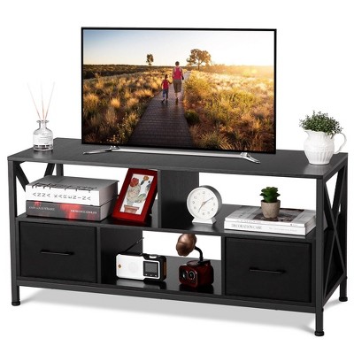 TV Stand for 50 inch TV, Entertainment Center with Fabric Drawers