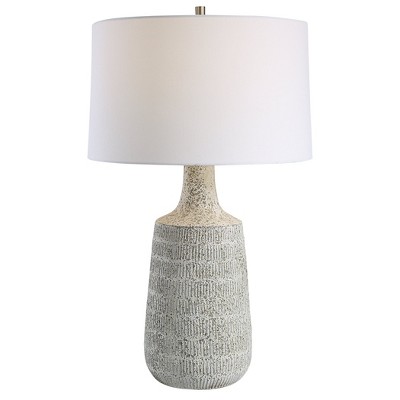 Uttermost Scouts Table Lamp – 28.5"H Gray & Off-White Ceramic Inspired by Antique Pottery with Brushed Nickel Accents