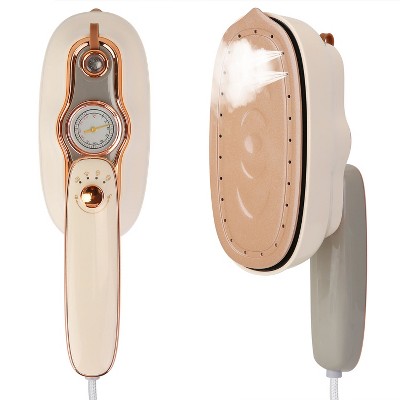 NewHome"1200W Foldable Handheld Clothes Iron Steamer with Wet/Dry Mode & Temperature Display for Travel"Beige