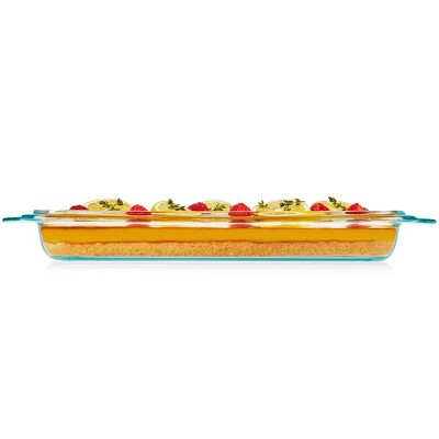 Pyrex Glass Shallow Casserole Dish Clear: 2.8 Qt Rectangle Baking Dish, Dishwasher & Microwave Safe, 2-Year Warranty