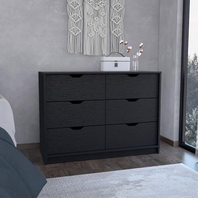 NicBex 6-Drawer Bedroom Dresser,Modern Dressers with Cut-Out Handles ,Chest of Drawers for Living Room,Dining Room,Hallway