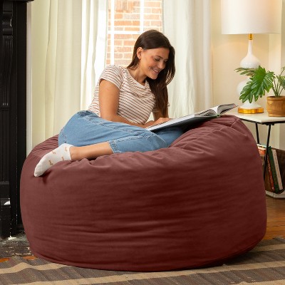 Jaxx 4 Foot Saxx - Large Round Bean Bag Chair for Adults - Lush Velvet