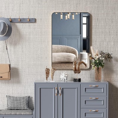 NicBex 36x24 Inch Modern Bathroom Mirror for Wall, Metal Framed Vanity Mirror, Vertical or Horizontal Hanging for Living Room Bedroom