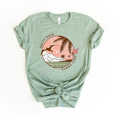 Simply Sage Market Women's Salty Hair Sandy Toes Circle Short Sleeve Graphic Tee
